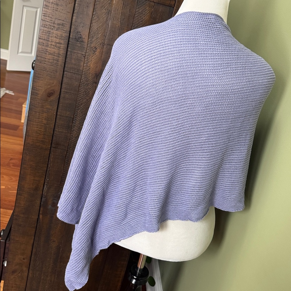 JJill knit lightweight purple poncho - Picture 4 of 8